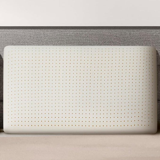 Natural Talalay Latex Pillow, Bed Pillow for Neck Pain Relief, Breathable Cooling Pillow with 100% Cotton Cover, Oeko-TEX Certified Support for Side, Back Sleepers (1, Queen (Low Loft))