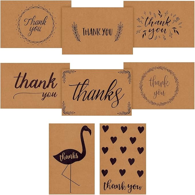 Best Paper Greetings Blank Cards & Envelopes Assortment - 36-Pack, 4 x 6 In Kraft Paper - Card Assortment Pack for All Occasions & Mixed Designs