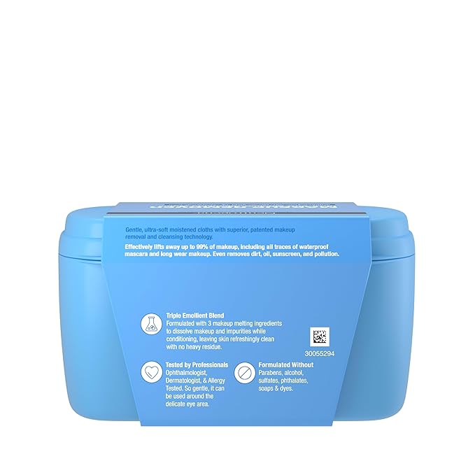 Neutrogena Makeup Remover Wipes, Daily Ultra-Soft Micellar Cleansing Wipes Gently Re-move Oil & Makeup with No Heavy Residue, formulated without alcohol & Made with Plant-Based Cloth, 25 Ct with Case