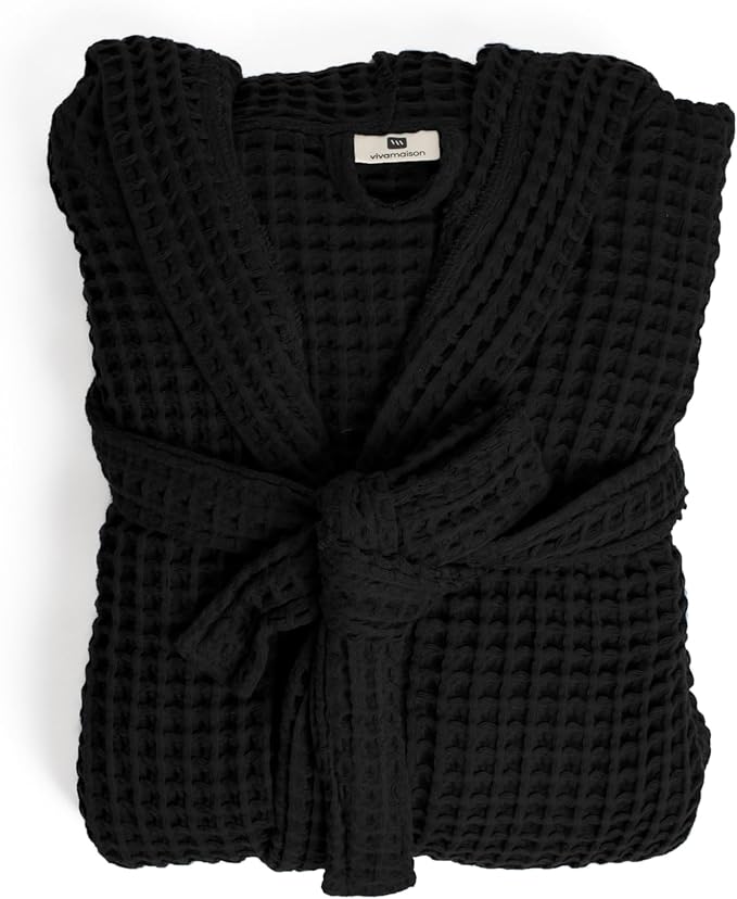 Unisex Hooded Waffle Robe for Women & Men 100% Turkish Cotton | Quick-Dry Bathrobe | Cozy Housecoat for Lounging