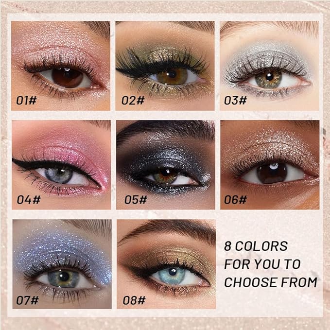 Pearl White Single Shimmer Glittle Eye shadow Palette Makeup, Single Shimmer Eyeshadow for Older Women, High Pigment Natural Sombras Crema Para Ojos, Talc, Paraben & Cruelty Free (06#Pearl White)