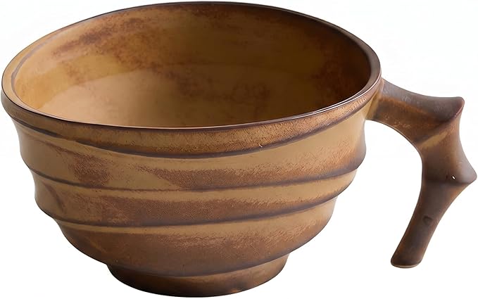 Contracted Design Stoneware Coffee Mug, Elegant Tea Cup Breakfast Cup for Office and Home,Retro Niche Cappuccino Mug for Men and Women,Dishwasher and Microwave Safe (Brown)