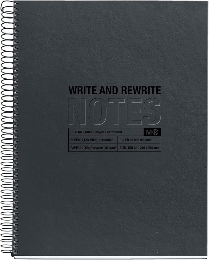 MIQUELRIUS Notebook Grid A4 Black