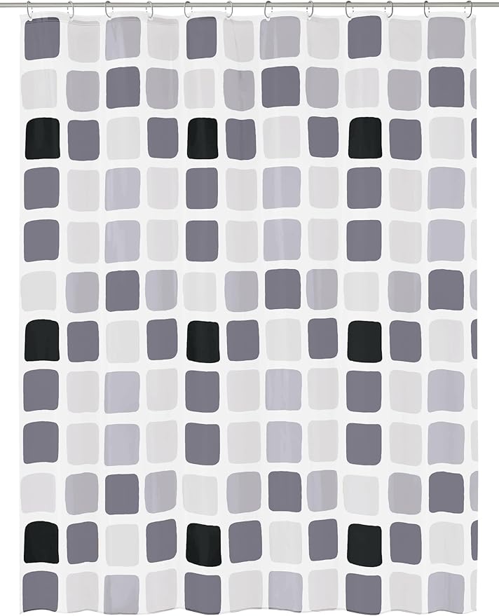 Kleine Wolke Sonny PVC Free 100% Peva Shower Curtain 70.9x78.7in [180x200cm] (Anthracite Grey)