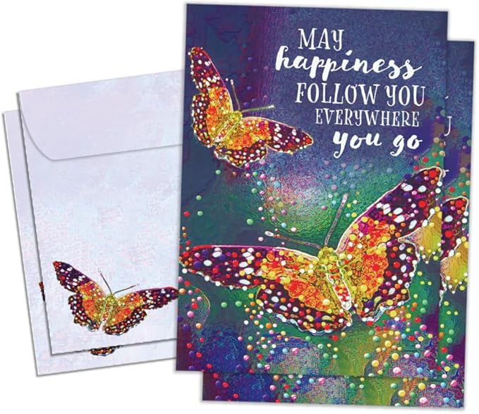 Tree-Free Greetings - Birthday Cards - Artful Designs - 2 Cards + Matching Envelopes - Made in USA - 100% Recycled Paper - 5 x 7 - Everywhere You Go (GT65315)