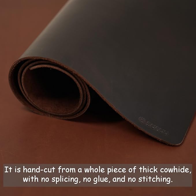 Desk Pad-Premium Full Grain Genuine Leather-Handmade with Cowhide Crazy Horse Leather-31.5x15.8in (Vintage Black)