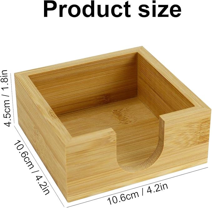 MultiBey Bamboo Sticky Note Holder, Wood Post It Note Dispenser & Desk Organizer, Natural Wood Color Office Accessories for Home, School, Office
