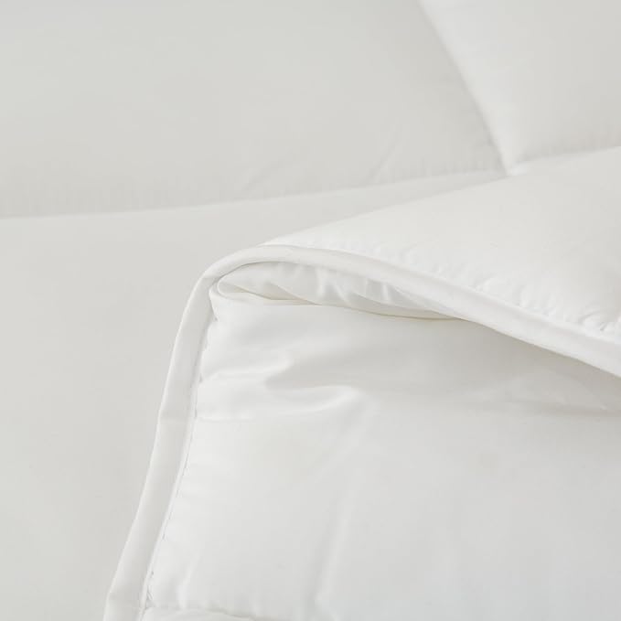 Dorrin Nessin Down Alternative Comforter Duvet Inserts Queen Size 90x90 All Season, Ultra Soft Double Brushed Microfiber Shell, Classic Box Stitched with 8 Corner Tabs