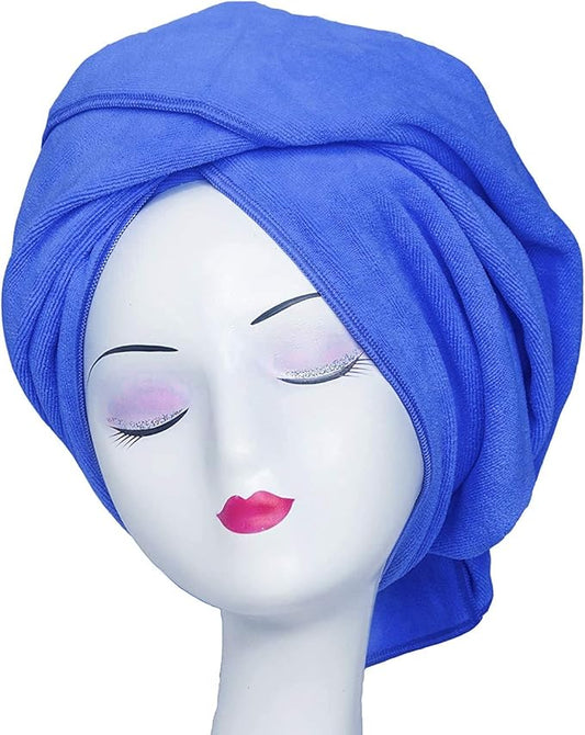 Large Microfiber Hair Towel for Curly Hair 23.6''x47'' Anti Frizz Hair Wrap Super Absorbent Curly Hair Drying Towel Large Multifunction Towel for Bath Spa Makeup, S.Blue
