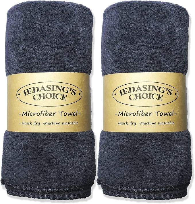 IEDASING'S CHOICE Dog Towel 2 Pack Super Absorbent Quick Drying Microfiber Towel Soft for Dog Bath & Puppy Grooming, Multi-Use, Grey