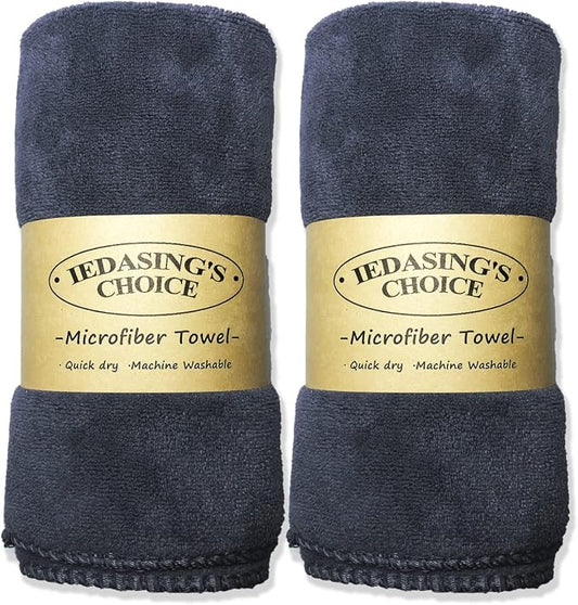 IEDASING'S CHOICE Dog Towel 2 Pack Super Absorbent Quick Drying Microfiber Towel Soft for Dog Bath & Puppy Grooming, Multi-Use, Grey