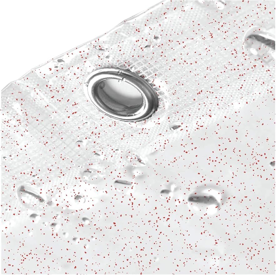 Home Expressions 6 Gauge PEVA Liner Magnetic Shower Curtain Liner 70"x72" (RED Glitter)