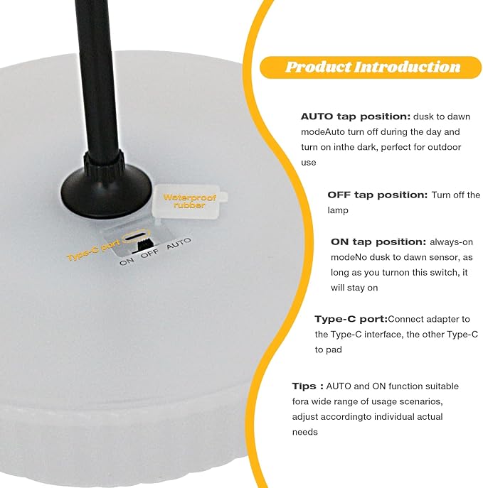 RAIN SPIRIT Solar Powered Table Lamp Outdoor,Desk Night Light Waterproof, Portable Cordless Rechargeable, Touch Color Changing- Gesture Control Lamp for Home,Bar,Bathroom,Patio, Garden
