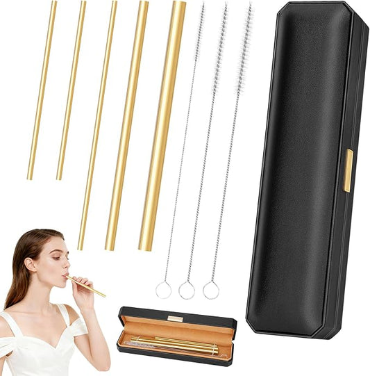 Singing Straw for Vocal Training - 3 Sizes of Singing Straw Tool Set, Stainless Steel Vocal Training and Healing Aid, to Improve, Train & Heal Your Voice(Golden,Gift Box)