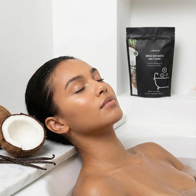 Dead Sea Soothing Bath Salt Soak with 21 Minerals – Relaxing, Detoxifying, and Nourishing for Skin – 14oz, Infused with Natural Oils – Rejuvenate Mind & Body. (Coconut)