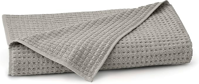 BOLL & BRANCH Turkish Waffle Bath Sheet - Pewter - 100% Organic Turkish Cotton - Lightweight Soft Absorbent Quick Dry Luxury Spa Bath Sheet with Textured Waffle Weave - Oversized