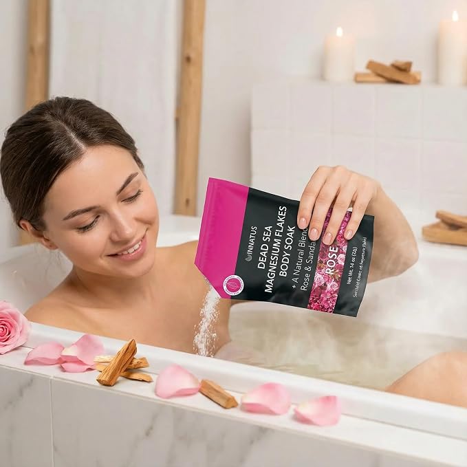 Pure Dead Sea Magnesium Flakes Clarity Soak – Relaxing & Replenishing 14oz Bath Soak – Infused with Infused with Natural Oils for Muscle Recovery (Rose)
