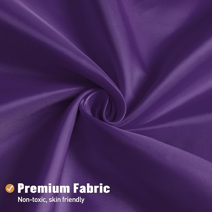 MitoVilla Purple Fabric Shower Curtain Liner, Simple Shower Curtain or Liner for Modern Neutral Hotel Bathroom Decor, Waterproof Cloth & Machine Washable, 72" W x 72" H