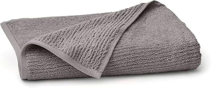 BOLL & BRANCH Turkish Ribbed Bath Towel - Stone - 100% Organic Turkish Cotton - Soft Absorbent Quick Dry Luxury Spa Bath Towel with Ribbed Texture - Durable Sustainable Comfort