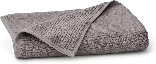 BOLL & BRANCH Turkish Ribbed Bath Towel - Stone - 100% Organic Turkish Cotton - Soft Absorbent Quick Dry Luxury Spa Bath Towel with Ribbed Texture - Durable Sustainable Comfort