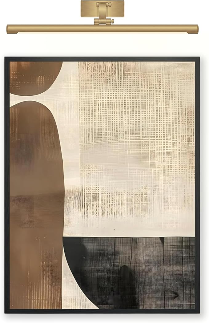 Moonow7 Mid Century Modern Wall Art Prints, Earth Tone Brown Geometric Poster, Abstract Minimalist Artwork for Organic Living Room, Entryway Picture Decor, Unframed Size 40x50 cm / 16x20″