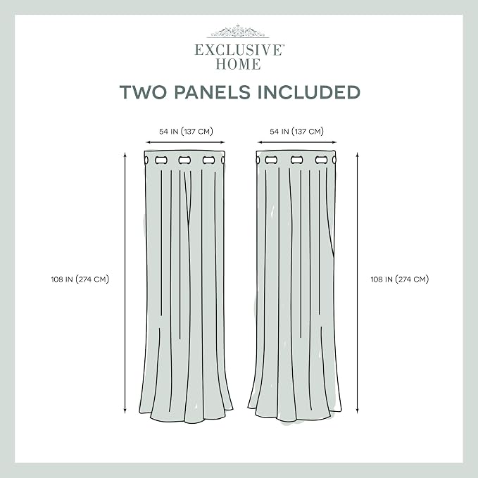 Exclusive Home Loha Linen Grommet Top Curtain Panel Pair, 54"x108", Winter White (Pack of 3)