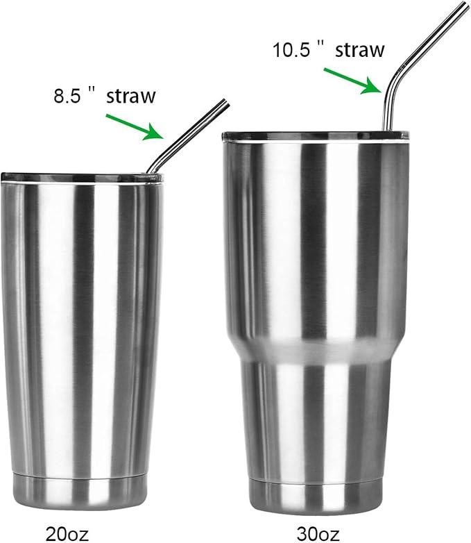 Reusable Straws - Stainless Steel Drinking - Set of 12 + 3 Cleaners - Eco Friendly, SAFE, NON-TOXIC non-plastic CocoStraw Brand
