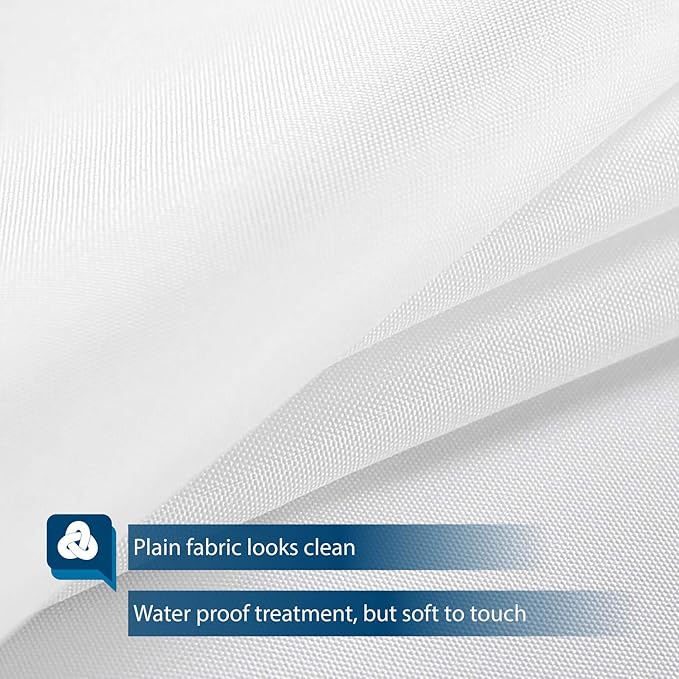 Barossa Design Waterproof Fabric Stall Shower Curtain or Liner 36 inch Wide Half Size Microfiber, Hotel Quality Stand-up Small Narrow Single Shower Curtain, Machine Washable, White, 36x72