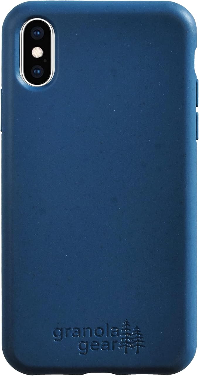 Eco by GranolaGear - Eco-Friendly Phone Case for iPhone X or XS - Biodegradable, Compostable, Plastic-Free, Made from Plants - Pacific Blue
