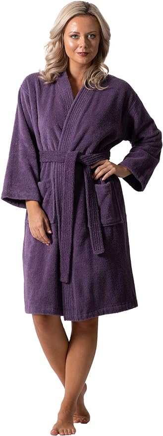 Luxurious Turkish Terry Kimono Collar Super-Soft Terry Absorbent Bathrobes for Women