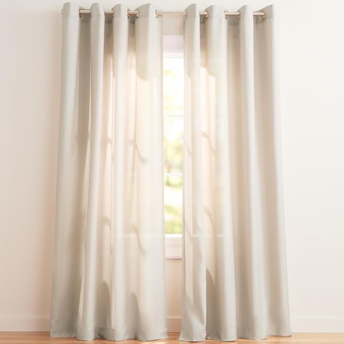 Exclusive Home Loha Linen Grommet Top Curtain Panel Pair, 54"x96", Vintage Linen