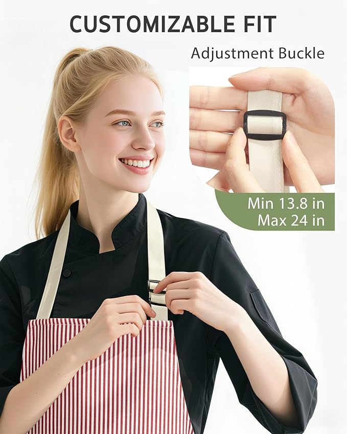 Syntus Apron for Men Women, Adjustable Cooking Kitchen Chef Aprons with 2 Pockets