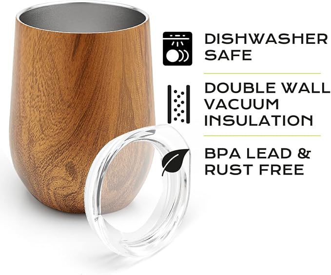 BALIBETOV 5-Piece Large Yerba Mate Cup and Bombilla Kit – Yerba Mate Gourd with Lid, 2 Bombilla Mate Straws, Cleaning Brush, Double-Wall Stainless Steel Mate Cup Set