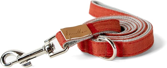 Sam and Maui Linen Blend Dog Leash with D-Ring, 4.5 FT Walking Lead for Small Dog, Rust S