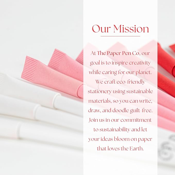 Paper Pen, Crafted From Recycled Paper, Metal Ink Insert, Plastic-free, Eco-friendly, Back to School, Sustainable Office Supplies, Goodie Bag Gift, Valentines Day, Black Ink, Pack of 10, Pure Love set