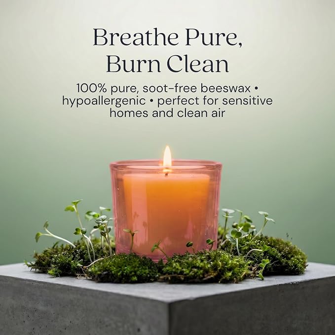 Bluecorn Beeswax Votive Candles, 100% Pure Natural Bees Wax, Ivory White Votives, Clean Burning & Long Lasting (12+ Hours), Fragrance Free, Home Decor & Wedding Decorations, American Made, 36 Pack