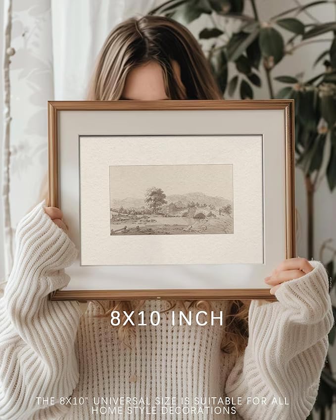 Vodefoad Sketch Landscape Retro Vintage Canvas Wall Art Vintage Neutral Wall Art for Home Decor Farmhouse Tree Landscape Sketch Drawing Wall Decor Rustic Nature Canvas Prints Antique Neutral Landscape Oil Painting Vintage Art Pictures for Bedroom Bathr...
