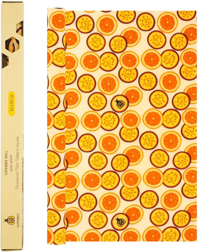 SUPERBEE Beeswax Wrap Roll, Reusable for Food, Wraps Rolls, Reusable Bees Paper for Wrapping Vegetables & Cheese, Bowl Covers and Sandwich Wrapping Paper, Roll XL - Passion