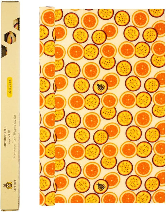 SUPERBEE Beeswax Wrap Roll, Reusable for Food, Wraps Rolls, Reusable Bees Paper for Wrapping Vegetables & Cheese, Bowl Covers and Sandwich Wrapping Paper, Roll XL - Passion