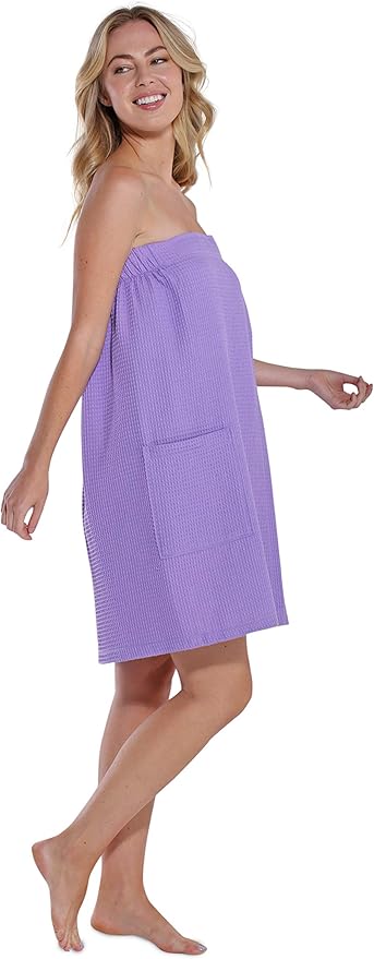 Turquaz Lightweight Knee Length Waffle Robes For Women Spa Bath Waffle