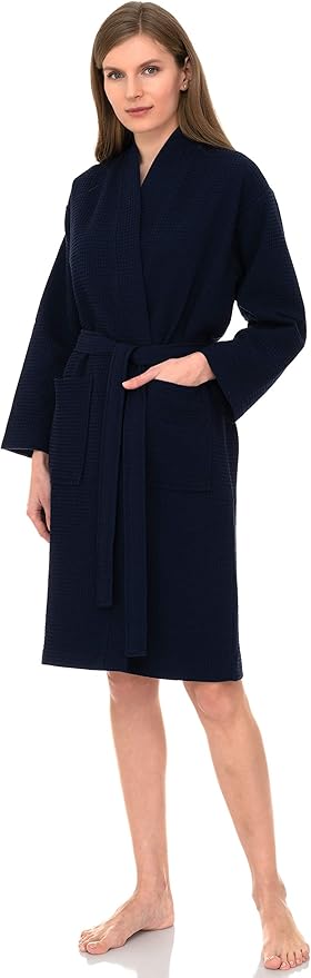 TowelSelections Womens Waffle Robe Kimono Spa Bathrobe Soft Shower Bath Robe for Women XS to XXL