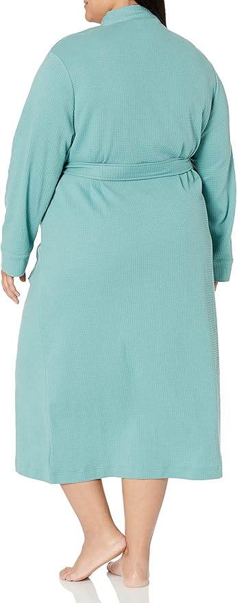 Amazon Essentials Women's Lightweight Waffle Full-Length Bath Robe with Pockets (Available in Plus Size)