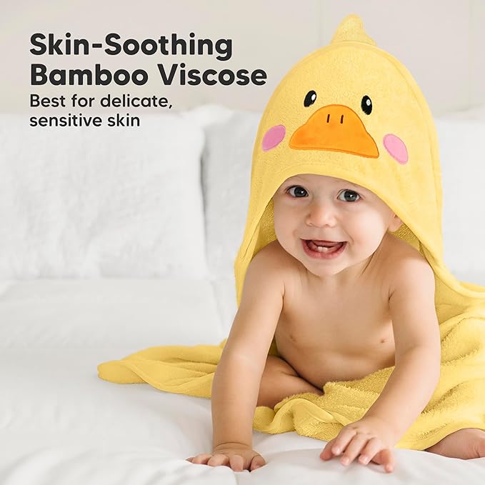 KeaBabies Baby Hooded Towel and Baby Hair Brush and Baby Comb Set - Baby Towel, Toddler Towels, Hooded Towels for Baby - Wooden Baby Brush with Soft Goat Bristle