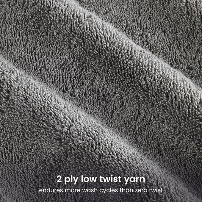 BIOWEAVES 100% Organic Cotton Bath Sheet Set of 2 | Soft Oversized Bath Towels | 700 GSM Premium Bath Towel Sheet Set GOTS Certified - Light Grey