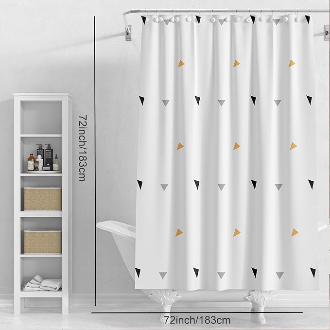 TIKABC Shower Curtain Liner, 4G PEVA Shower Liner, Plastic Waterproof Shower Curtains, 72x72 inch with Grommet Holes 3 Magnetic Weights