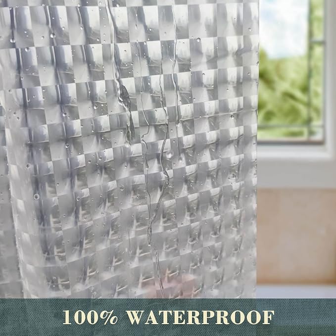 No Hook Waterproof Shower Curtain Liner PEVA Bathroom Shower Curtain 71"x74" Shower Curtain Liner for Bathroom Shower Curtain 3D Cat Eye