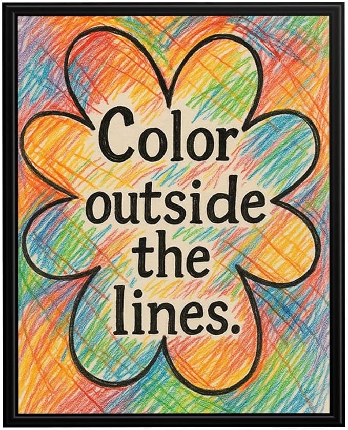 InkFlow Posters Hand-Drawn Positive Message Poster - Colorful Graphic Typography - Modern Wall Decor for Living Room or Office - 24x32 Unframed Canvas Print
