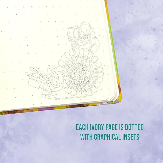 IQ LEGO Stationery Reclaim & Recycle Dotted Notebook with Gel Pen - Botanical (53502), A5 Notebook