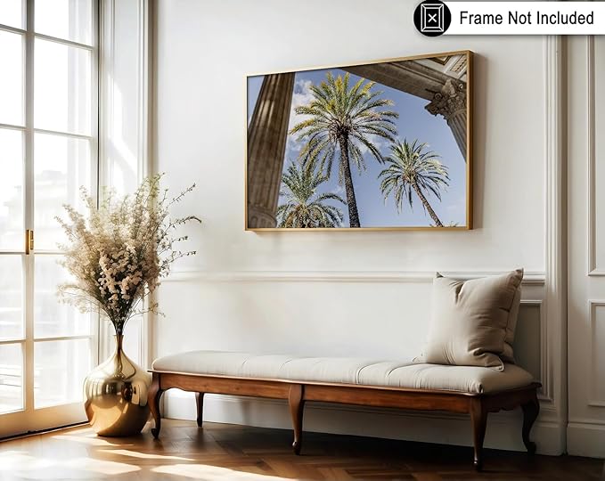 Monem Art Palermo Palm Trees Sicily Print - Tropical European Architecture Poster - Wall Decor for Living Room, Bedroom or Office - 18x24 Unframed Wall Art by Mareike Bohmer