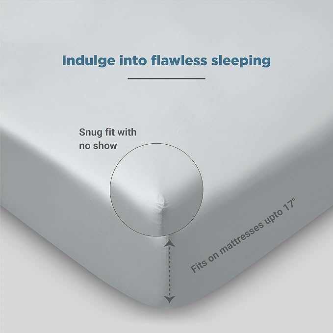 Fabdreams 100% Organic Cotton Full Size Sheet Set | 400 Thread Count Sheet Set | GOTS Certified | Long Staple Cotton | Upto 17" Elasticised Deep Pockets | Soft Silky Shiny | Ivory